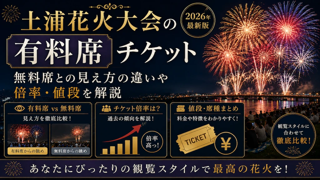 土浦花火大会の有料席チケット｜無料席との見え方の違いや倍率・値段を