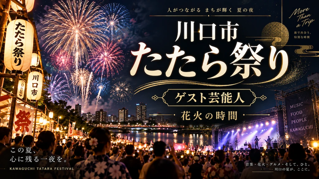 川口市たたら祭りのゲスト芸能人 花火